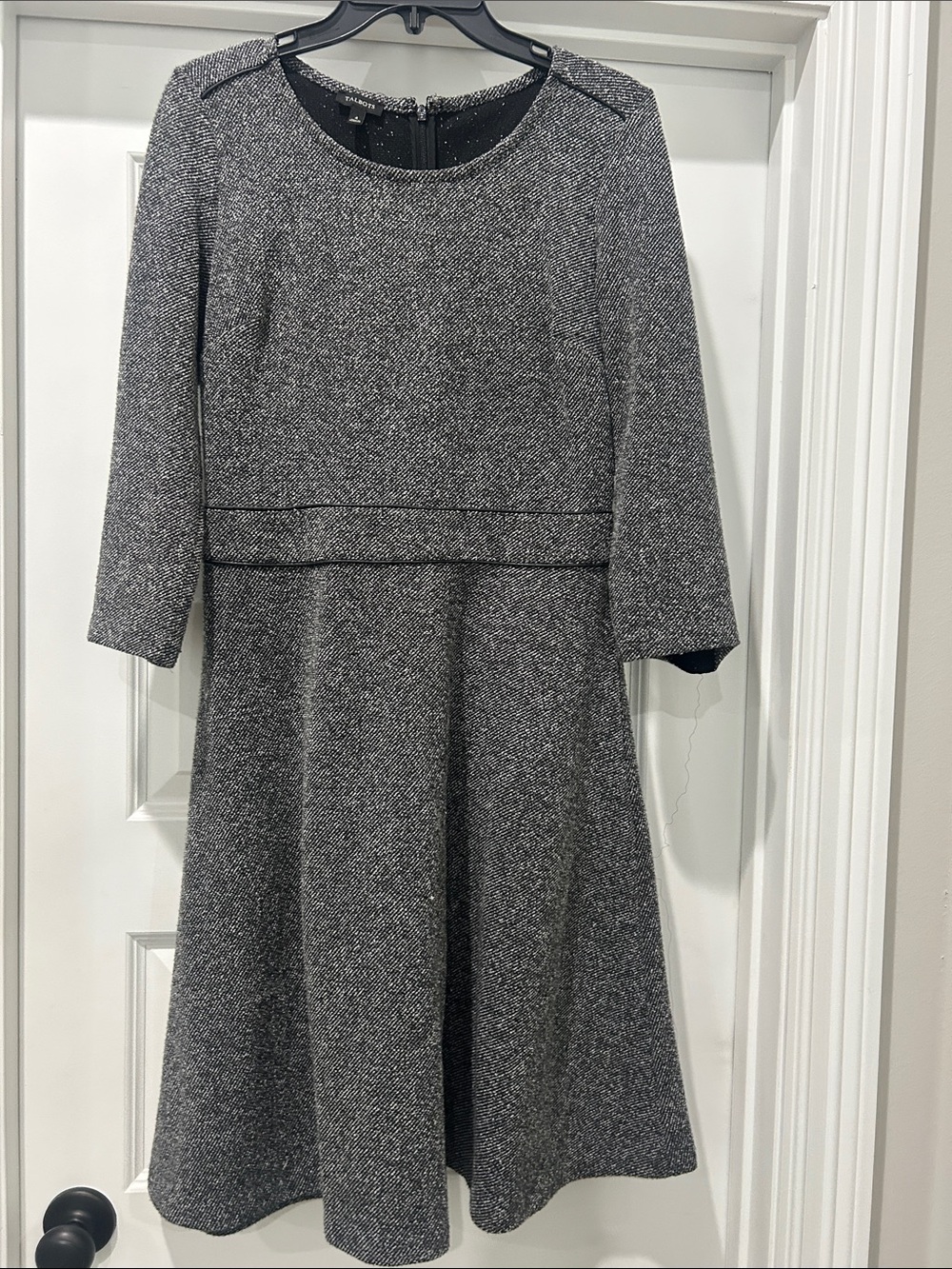Talbots Gray Tweed Midi Fit-and-Flare Dress